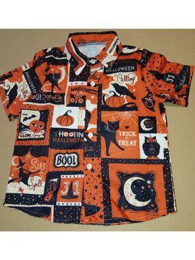 Halloween Print Youth Short Sleeve Shirt Size 5-6Y